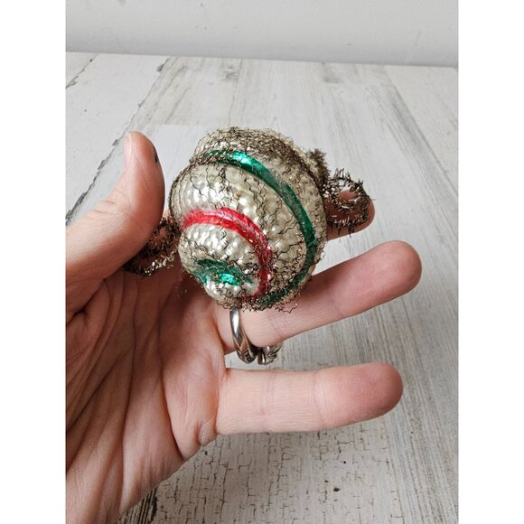 Antique tinsel mercury glass german spiral ornament axis tree with tinsel - Picture 8 of 9